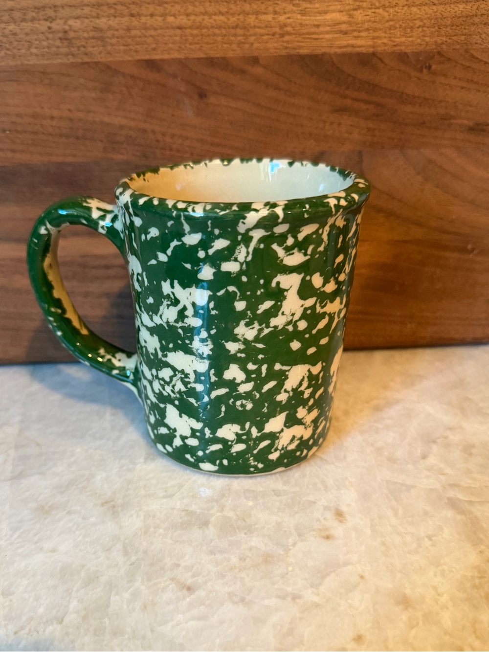 Vintage Roseville sponge wear mug